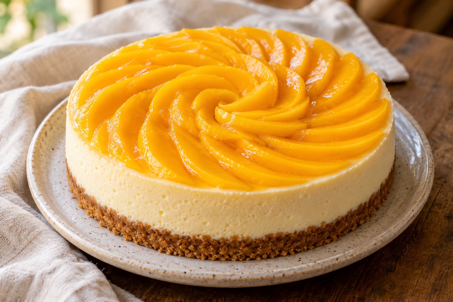 Mango Cheesecake — AI-generated recipe illustration