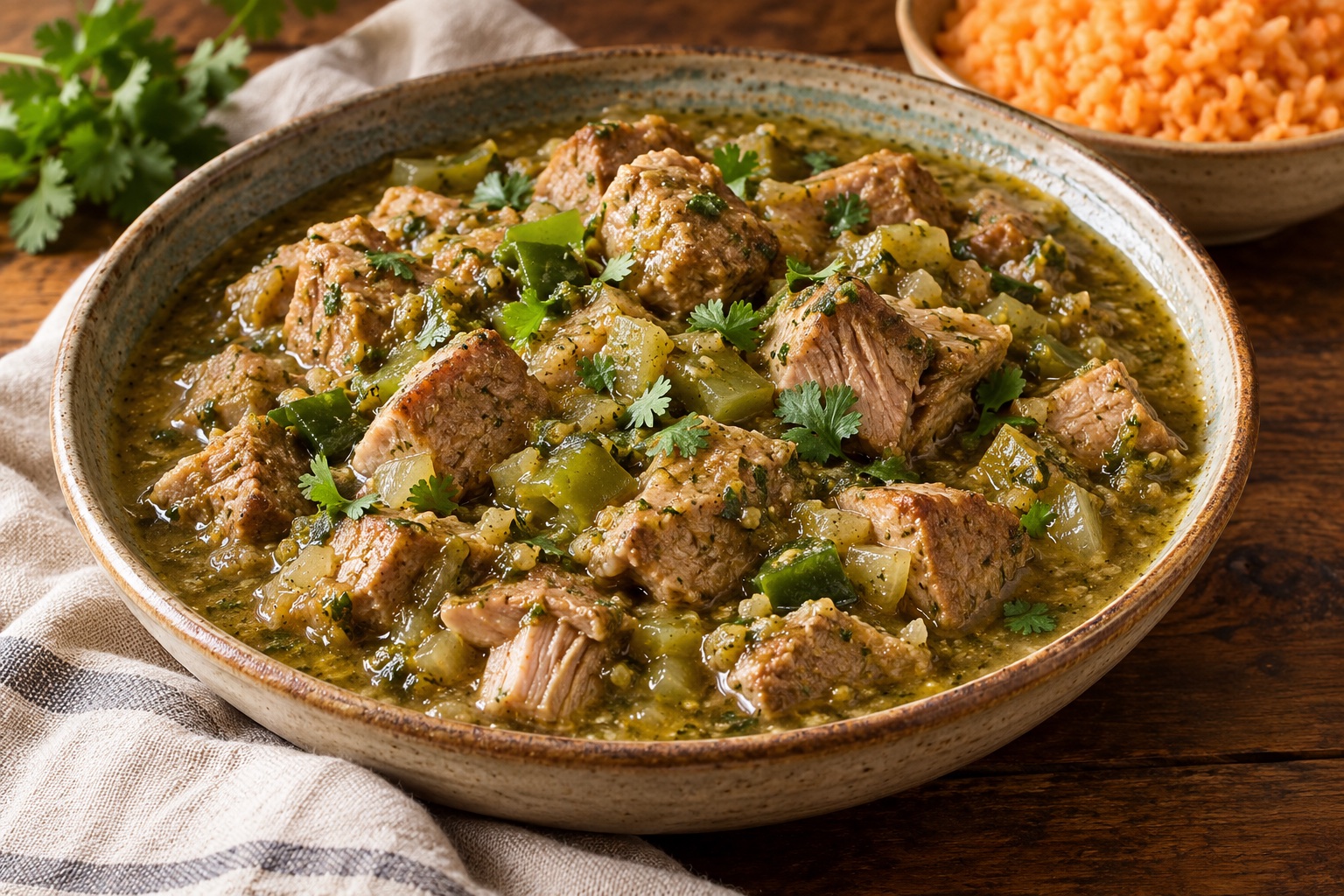 Pork Chile Verde — AI-generated recipe illustration