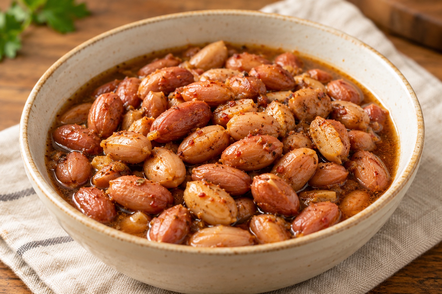 Spicy boiled peanuts — AI-generated recipe illustration