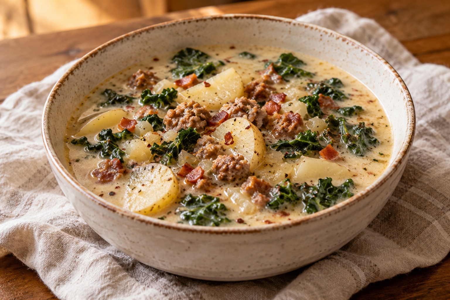 Olive Garden’s Zuppa Toscana — AI-generated recipe illustration